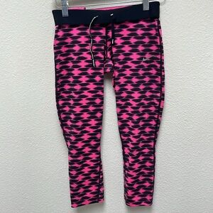 Nike Dri-Fit Women’s XS Hot Pink Black Patterned Running Athletic Leggings